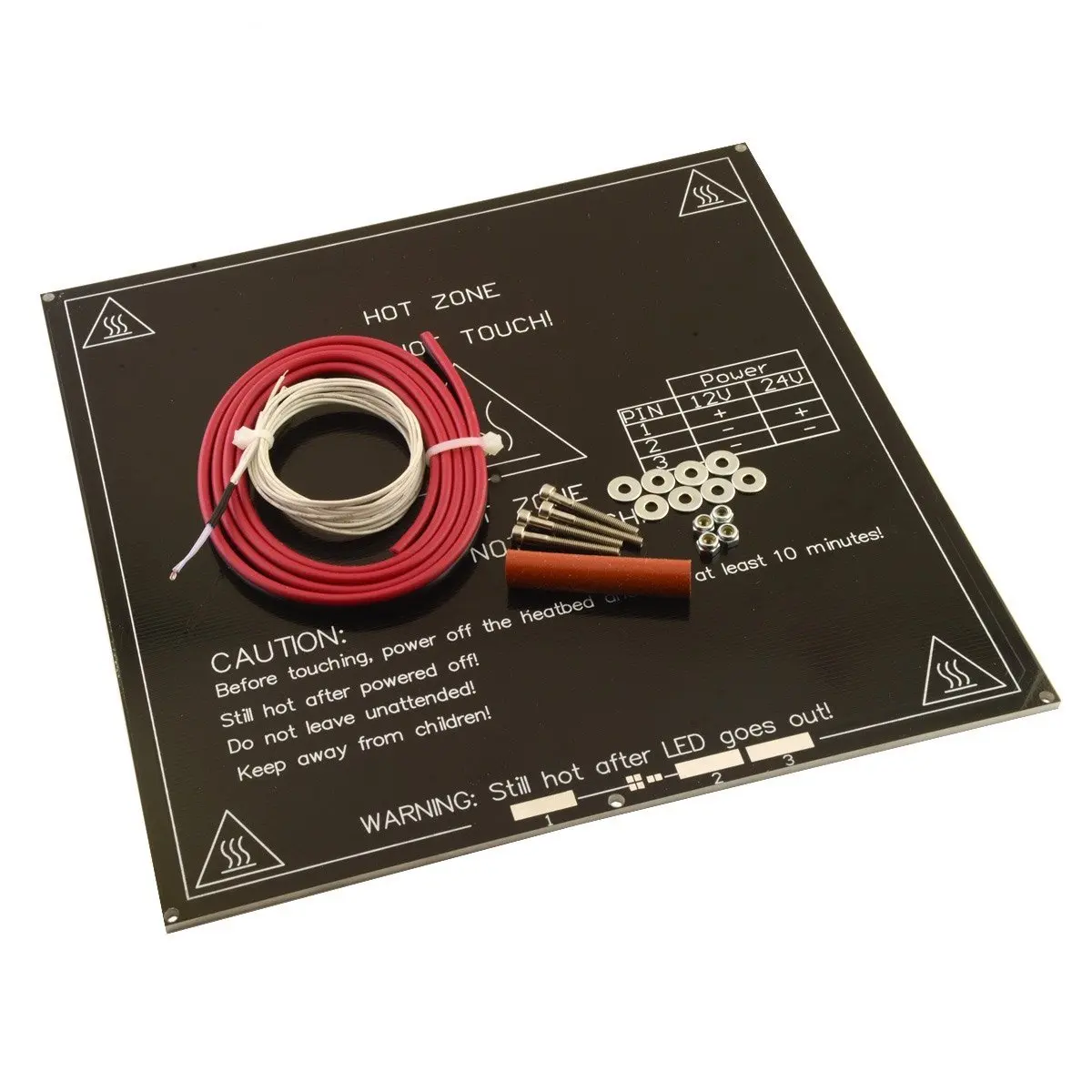 

MK3 Aluminum ALU-Heat bed with 14AWG 60cm Black and Fully Assembled LED and Resistor