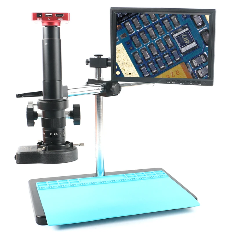 37MP 1080P Свободно регулируемая подставка USB HDMI видео промышленный микроскоп камера система видео рекордер 180X 300X зум объектив для лаборатории