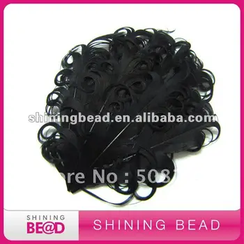 

black curly feather pad