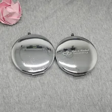 100 компл. персональных свадебных подарков для гостей хорошее качество складные двухсторонние стальные зеркала для макияжа на заказ бесплатно с любым текстом