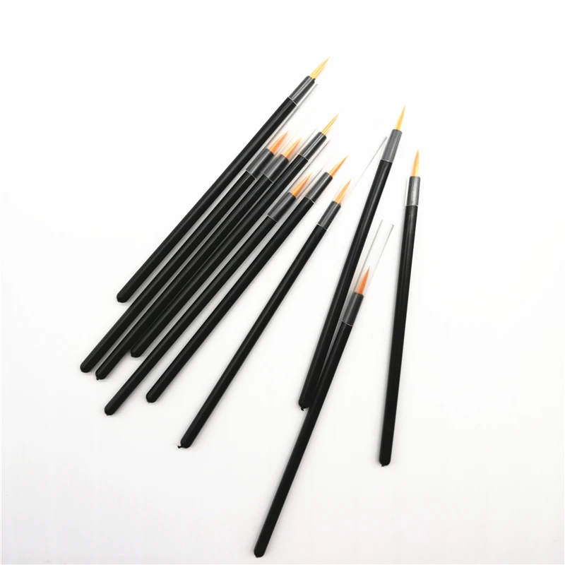 

1pc / 10pcs / 50pcs Solid Rod Professional Disposable eyeliner brushes Lip line Makeup brush with cap drop shipping