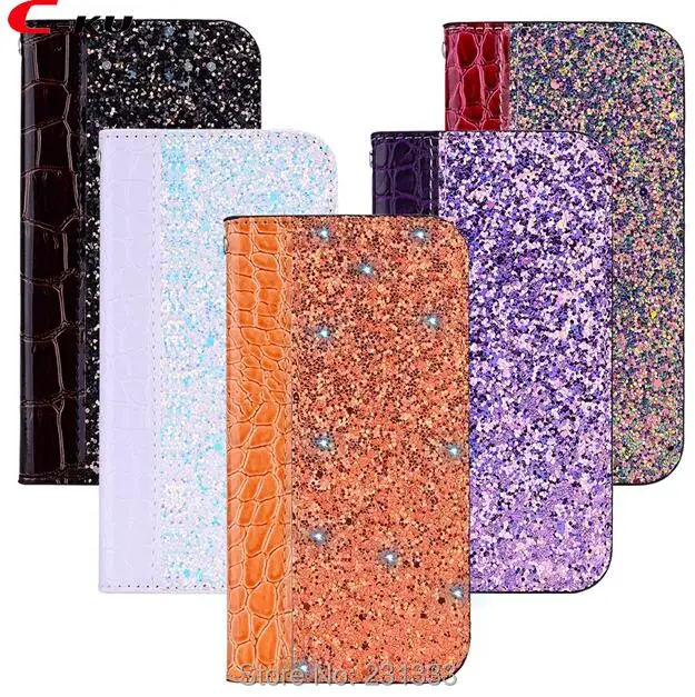 Glitter Snake Wallet Leather Pouch Case For Samsung Galaxy S8 S9 PLUS J3 2017 A8 2018 A6 J8 J4 J6 J7 J5 Prime Stand Cover 100pcs | Мобильные