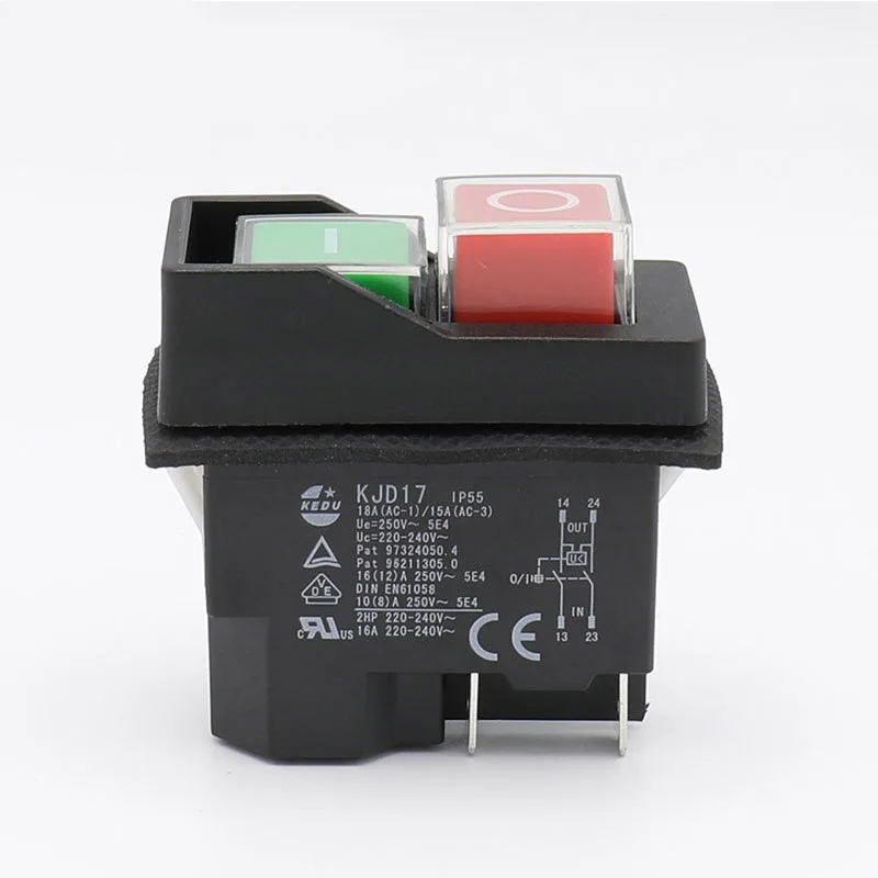 kedu kjd17 impulso impermeavel botao interruptor eletromagnetico 01
