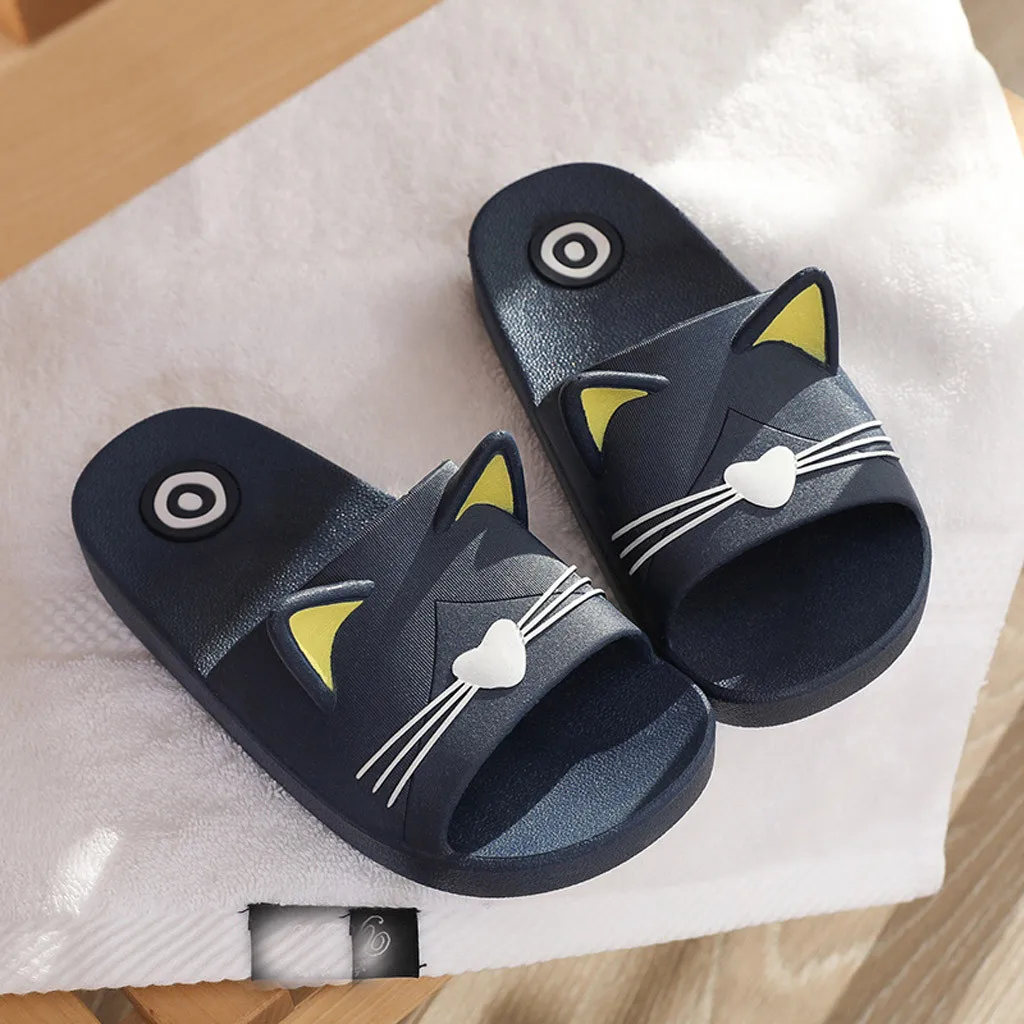 Летние сандалии; модные домашние тапочки для маленьких девочек и мальчиков; домашние тапочки с рисунком кота; семейная обувь; пляжные сандалии; 5.63gg