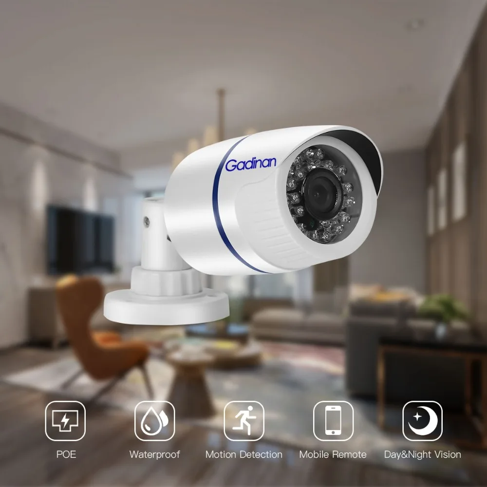 Камера gadinan AHD XPoE Bullet камера 1080 P 2.0MP Открытый водонепроницаемый кабель lan power CAT6e 500