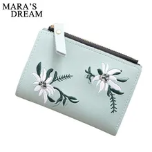 Mara's Dream короткий кошелек с вышивкой из искусственной кожи женские кошельки цветочный с застежкой Портмоне на молнии сумка держатель для карт для женщин Прямая поставка