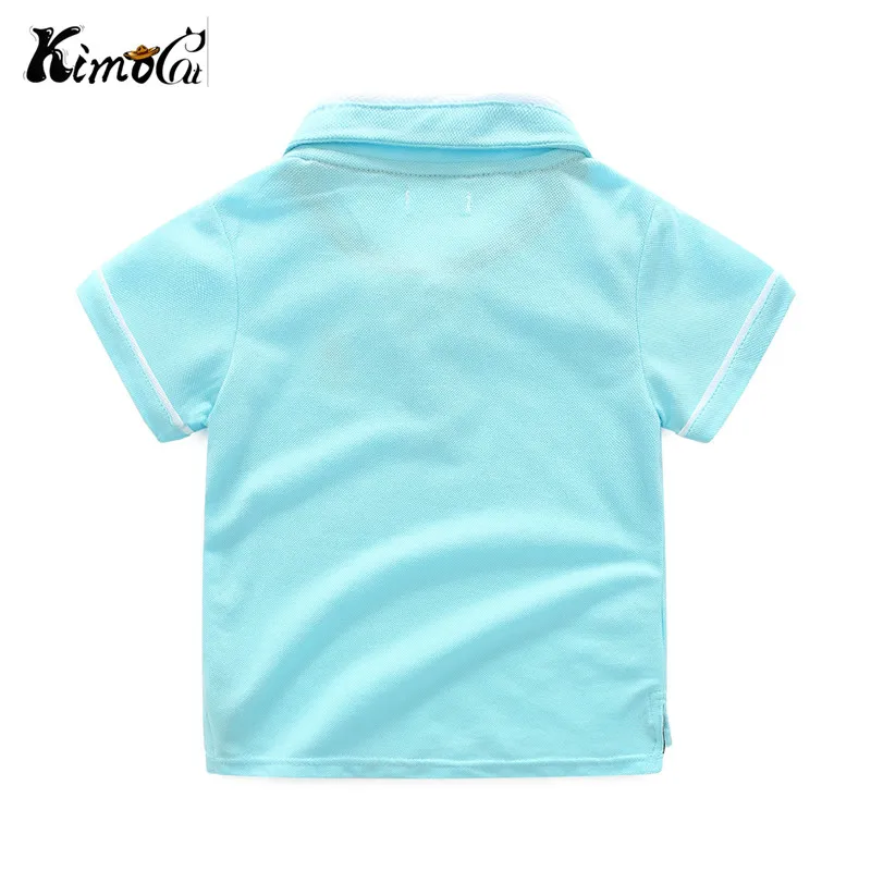 Kimocat/детская одежда высокого качества летняя хлопковая Спортивная футболка-поло для мальчика костюм 3 цвета От 3 до 8 лет Одежда для мальчиков