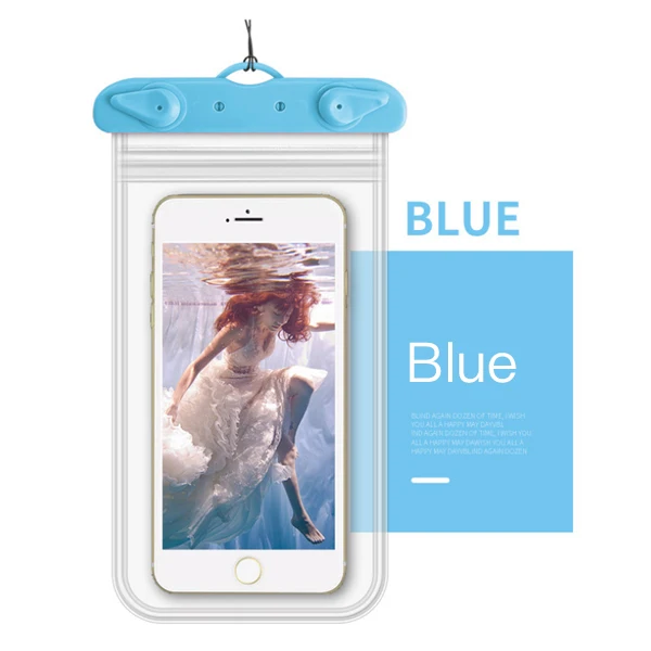 ACCEZZ водонепроницаемый чехол для iPhone 6 7 X Xs, чехол для телефона, сумка для плавания, сухой Чехол для samsung S9, подводный поплавок, подушка безопасности - Цвет: Синий
