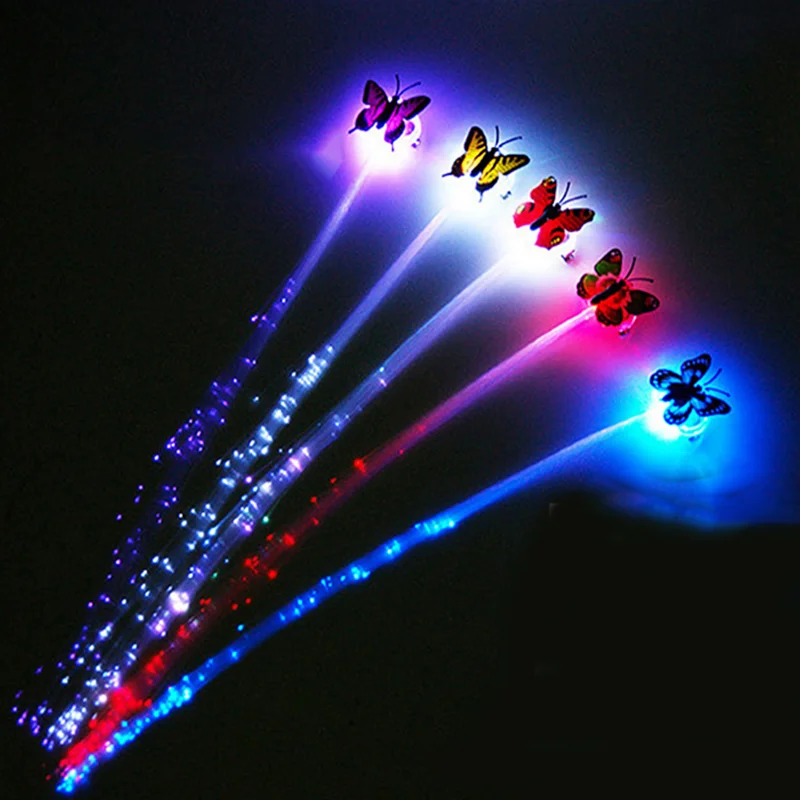 

1 Pc Ladies Luminous Gradient Butterfly LED Braids Flash Light-emitting Braid Hairpin Glowing Kids Toys for Children Girls Gifts