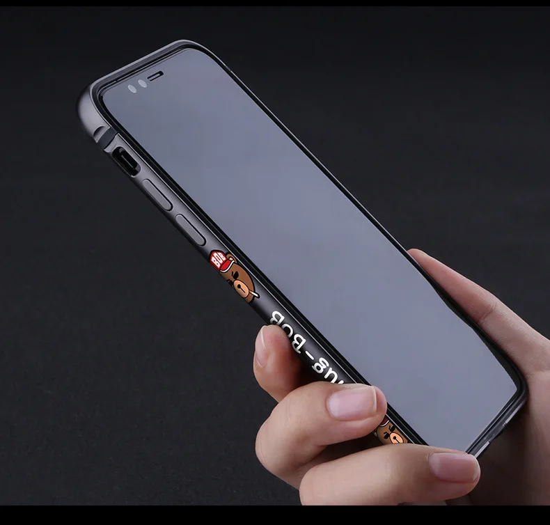 Классный Алюминиевый металлический бампер для Apple, для iPhone X, чехлы для телефонов, мультяшная модная рамка, металлический чехол, защитный чехол, Capinha