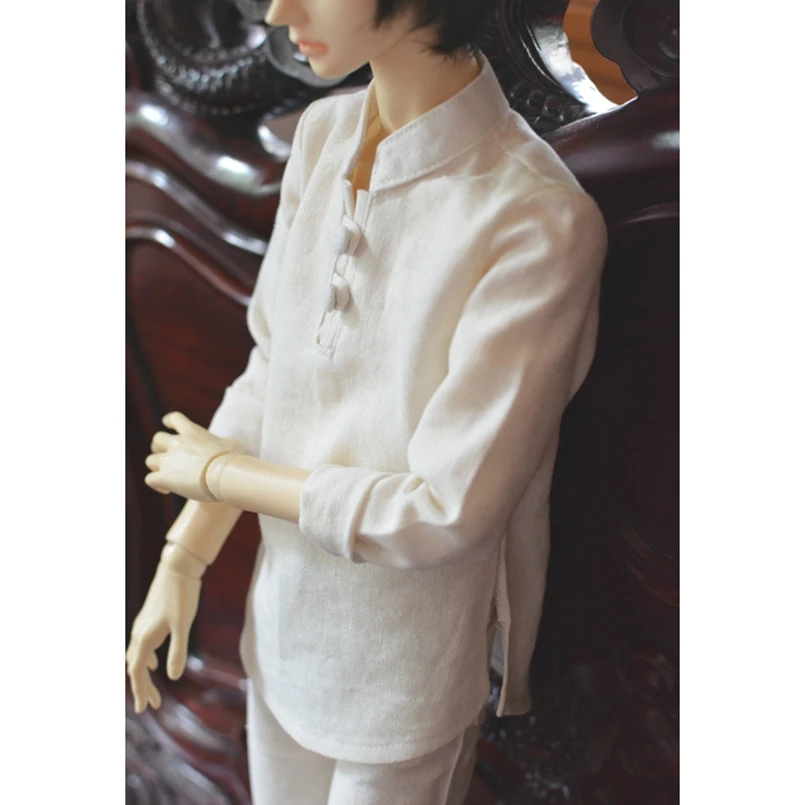 BJD бежевый Китайская традиционная рубашка Кунг-фу наряды верхняя одежда для мужчин SD17 70 см высокий BJD кукла DK DZ AOD DD использование куклы