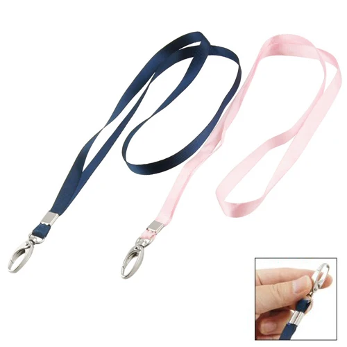 

COFA 2 Pcs Metal Hook Pink Dark Blue Nylon String Keys Holding Lanyard