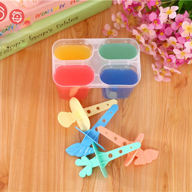 

Ice Mould Tray Pan Kitchen Randomly Color 4 Cell Frozen Ice Cube Molds Popsicle Maker DIY Ice Cream Tools Cooking Tools