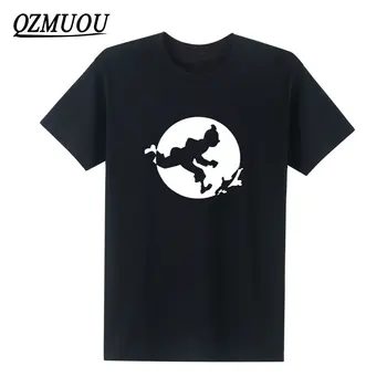 

2020 New cartoon Tintin adventure classic animation T Shirts Summer Casual Man Tops Tees Fashion Cotton O Neck T-shirt Size