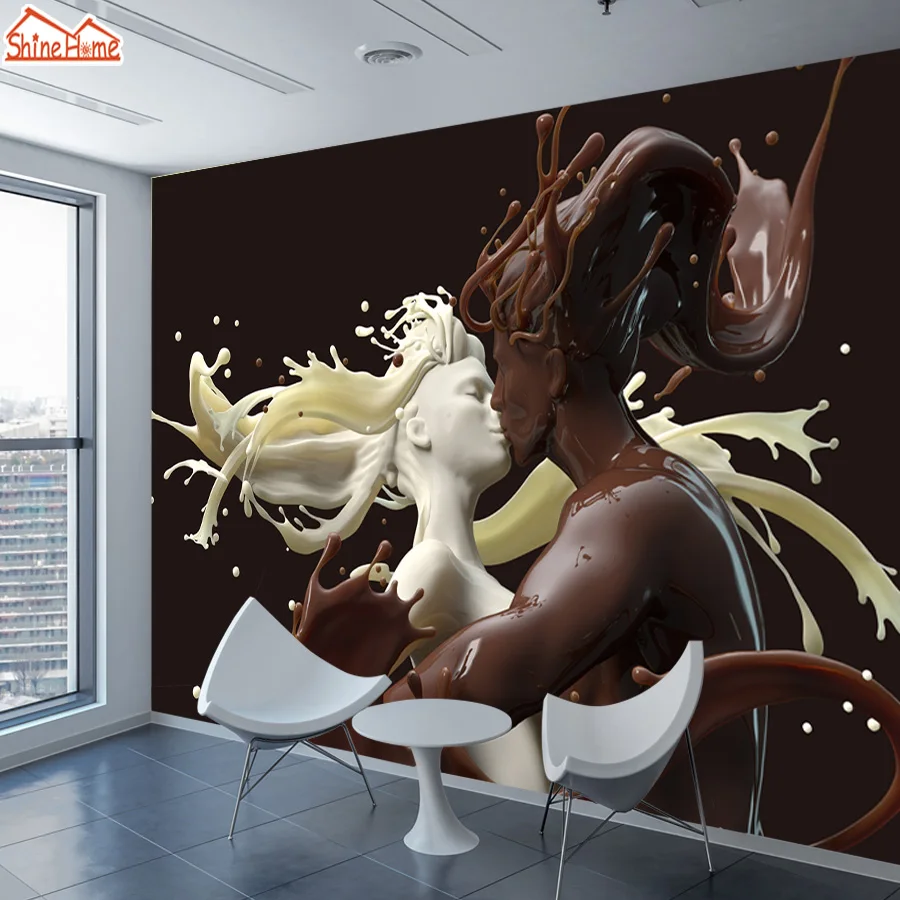 ShineHome-обои 3d настенные рулоны для стен гостиной обои домашний декор шоколадом любителей молока кафе бар искусство