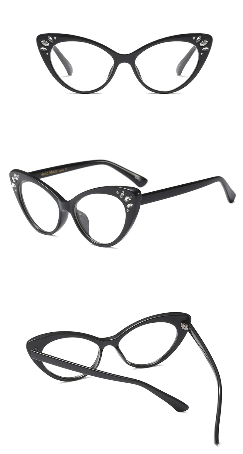 Peekaboo очки со стразами оправа женские оптические сексуальные очки кошачий глаз оправа для женщин черный фиолетовый розовый коричневый