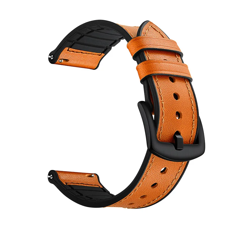 Ремешок для умных часов для Amazfit bip GTS ticwatch E 2 20 мм, кожаный силиконовый браслет, аксессуары SIKAI - Цвет: yellow