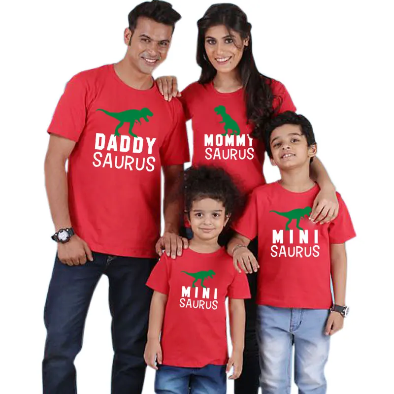 Одежда для всей семьи вид Экипировка Одежда отец для мамы, сына, дочери мама папа «mommy and me» для новорожденных девочек с надписью и принтом - Цвет: Red