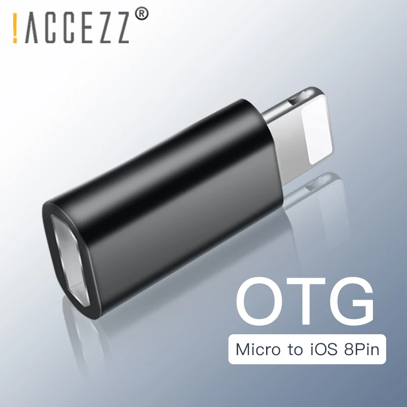 ACCEZZ мини Быстрая зарядка данных OTG Micro USB для освещения адаптер для iPhone X XS XR 6s 7 8 5 Plus XS MAX для iPad Air конвертер