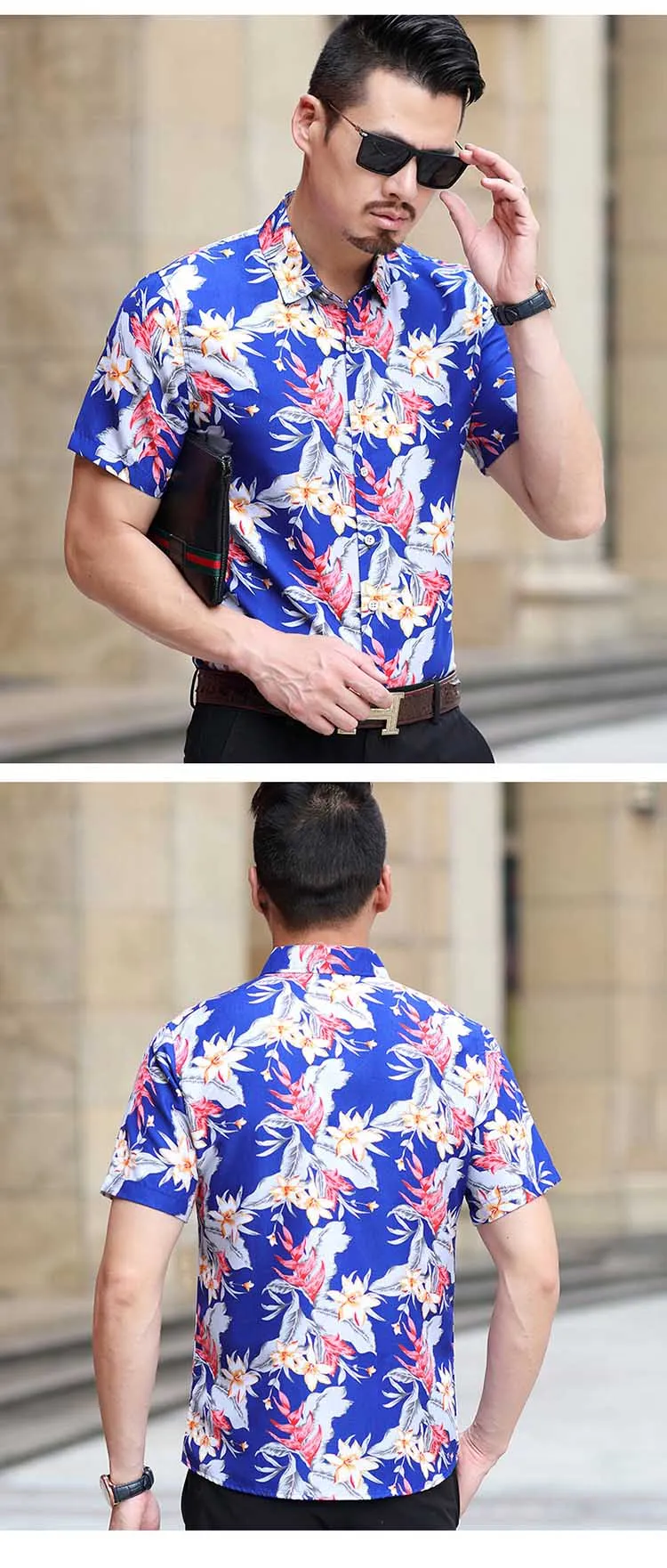 New Arrival Mens Summer Designer Shirts Cotton Short Sleeve Floral Shirt Plus Size 5XL 6XL 7XL Hawaiian Flower Shirts