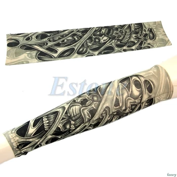 

1pc Skeleton nest pattern Sleevelet Temporary Fake Slip on Tattoos Arm Sleeves Drop ship #
