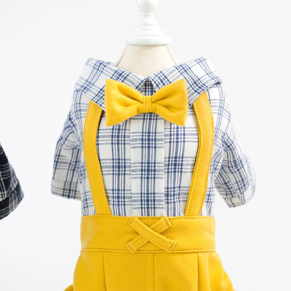 Plaid Dog Clothes Summer Pet Clothing for Dog Cat Pet Bib Pants Chihuahua Clothes S-XXL for Small Dogs Spring Autumn (3)