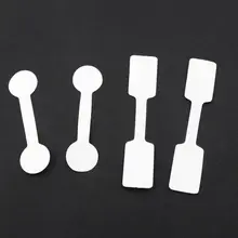 100 stück Weiße Leere Preis Tag Quadrat Runde Köpfe Papier Etiketten Aufkleber Für Ring Halskette Armband Schmuck Display Einzelhandel Shop