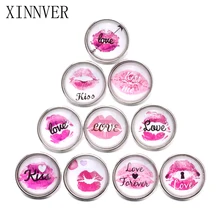 10 шт смешанные 18 мм стеклянные пуговицы ювелирные изделия сексуальные губы серии стеклянные защелки подходят Xinnver браслет с застежкой ювелирные изделия ZB350