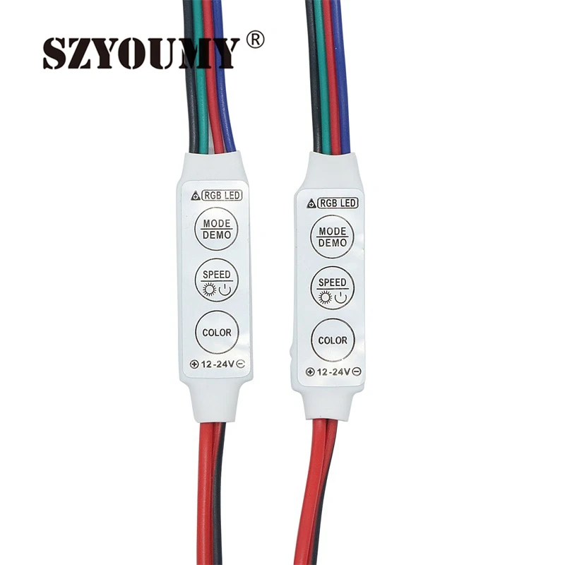 SZYOUMY мини усилитель Led контроллер 2pin к 4Pin ИК-пульт дистанционного ленты Диммер для 5050 3528 5630 светодиодный гибкий Лента