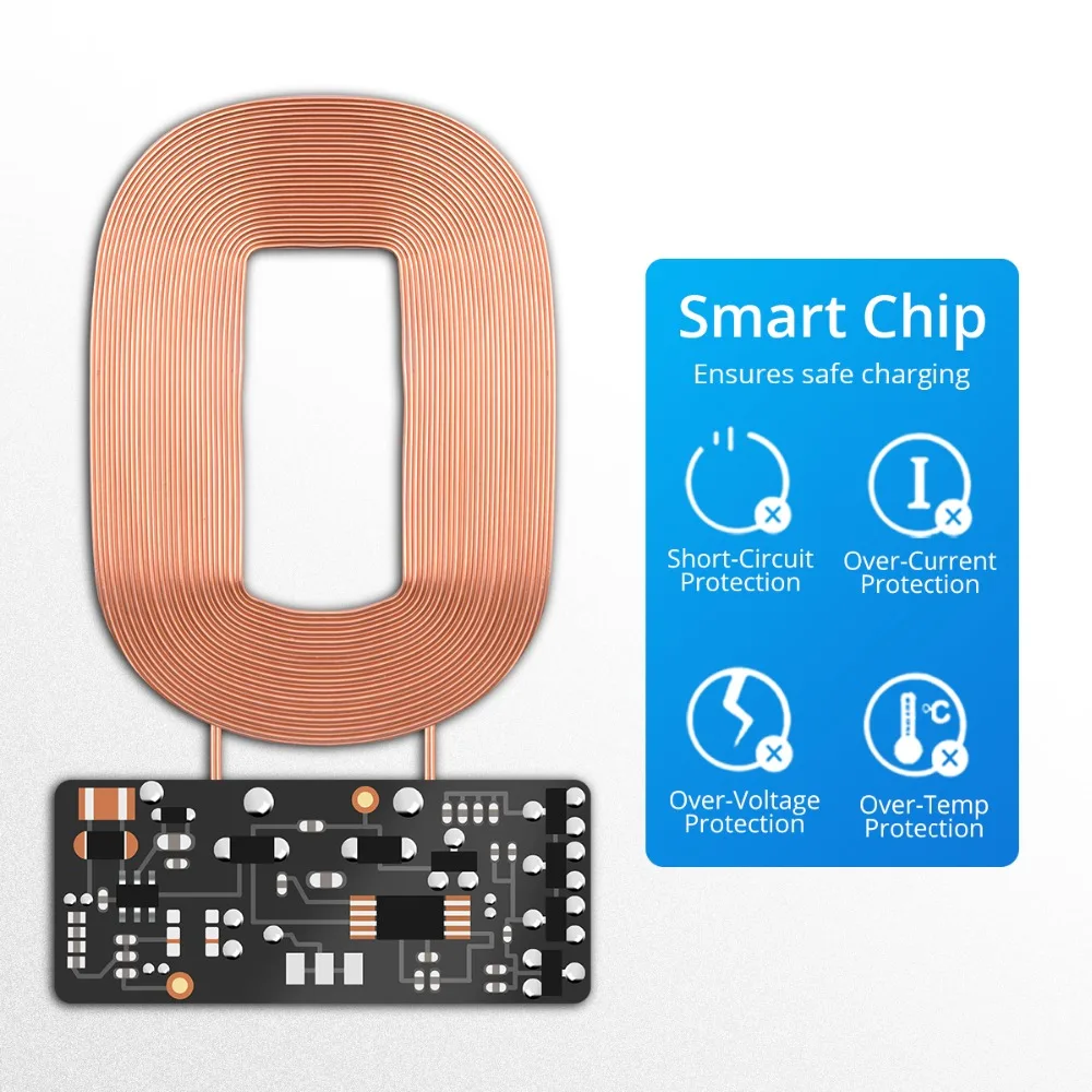 FONKEN USB اللاسلكية شحن استقبال العالمي الروبوت المصغّر USB نوع-C تشى اللاسلكية شاحن تهمة سادة وحدة للهاتف المحمول