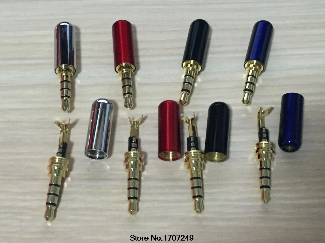 

10Pcs Copper 4 Pole 3.5mm Plug Male Headphone Jack with Clip 3.5 mm Audio Connector For 4mm Cable Adapter