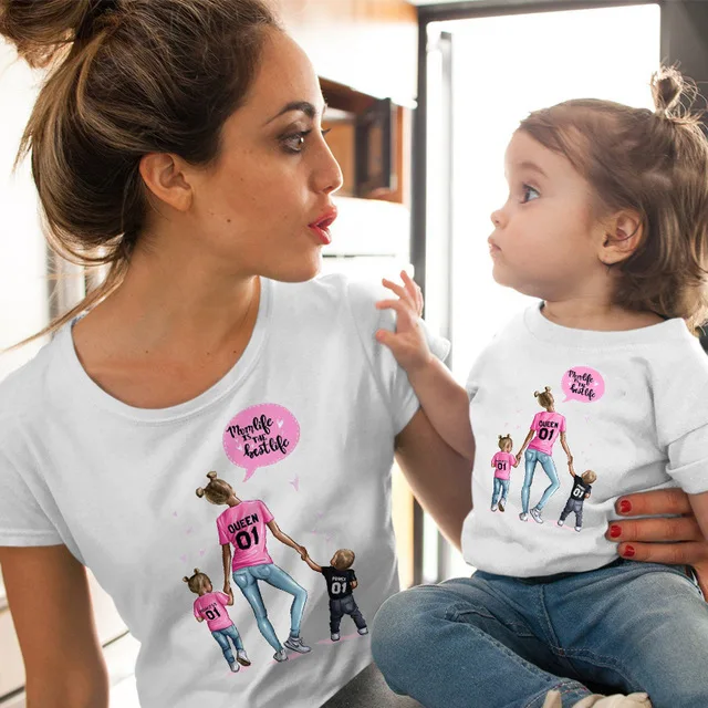 Loozykit/летние Семейные комплекты; футболка; Женская футболка для сына; топы для детей; Повседневная футболка для маленьких девочек и мальчиков - Цвет: Style 3