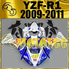 Motoegg Injection Mold Fairing For YAMAHA YZF R1 YZF-R1 09-11 46 Rossi Blue M11 Motorcycle plastic