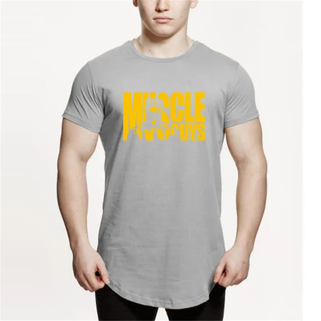 

Summer new men's short-sleeved cotton fitness running t-shirt men's round neck print Slim short-sleeved T-shirt