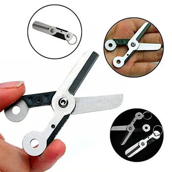 

mini scissor cutter key spring gadget fold chain ring hike pocket cut latch keychain outdoor camp kit multi gear tool edc travel