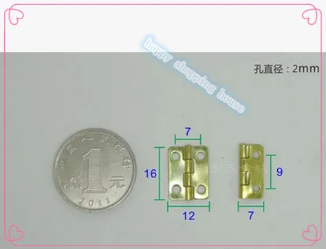 Аппаратные принадлежности Золотая малая навесная петля железная медная позолоченная подарочная коробка малая навесная петля шарнир