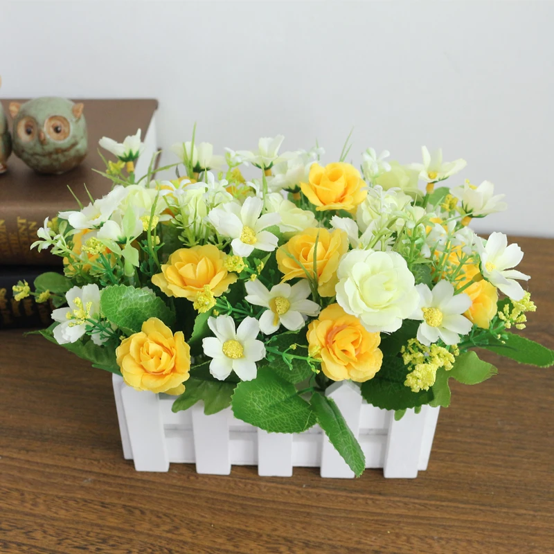 JAROWN Simulation Flower Set Home Living Room Window Lay Wedding Decoration Restaurant  Cafe Decorate Fake Flower Pot Landscape (6)