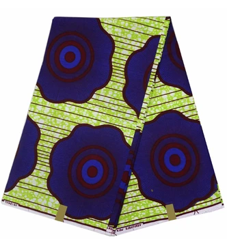 

100% cotton high quality real batik block prints Ankara African wax print fabric wax cloth wax 6 yard V 660