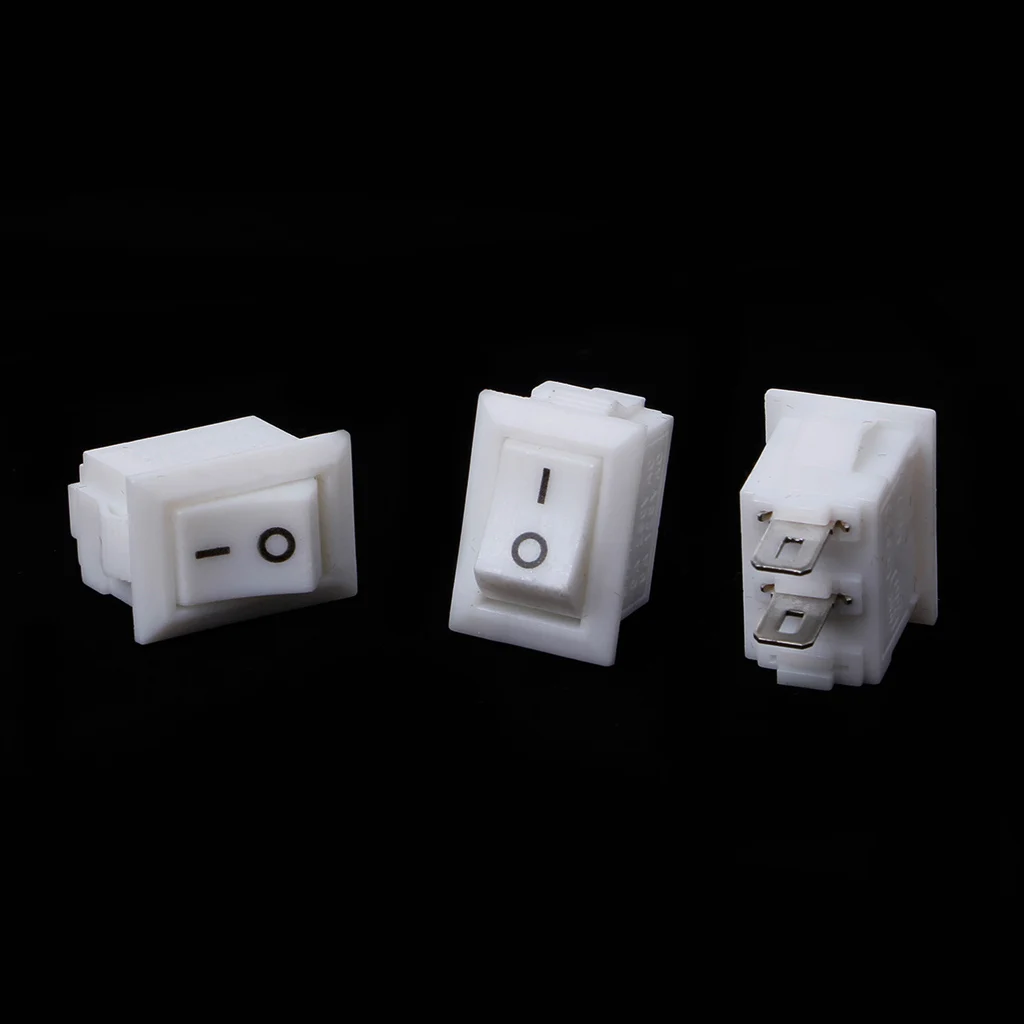 

10Pcs 2 Pin 10x15mm SPST ON/OFF Soldering Terminal Boat Rocker Switch 3A AC 250V