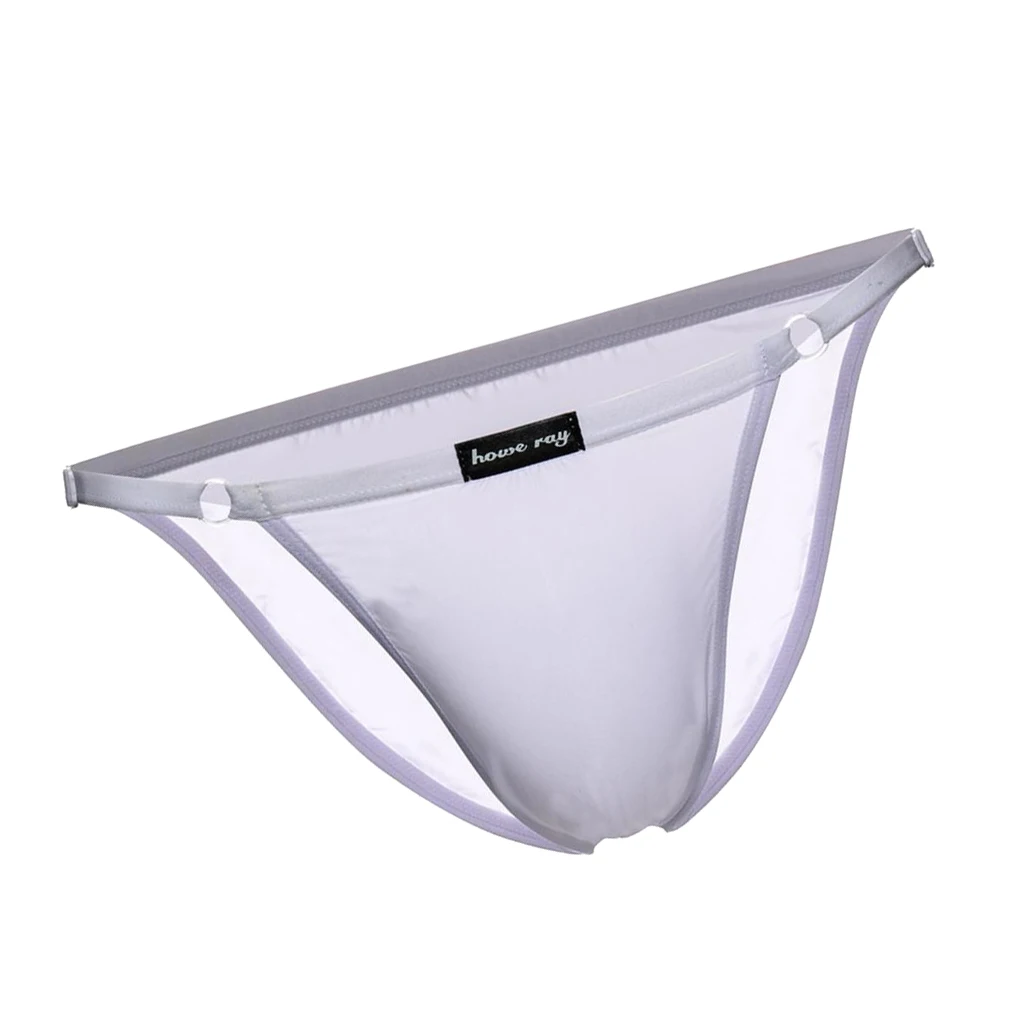 Mens Comfy Breathable Ice Silk Low Rise Briefs Underwear String Bikini Adjustable
