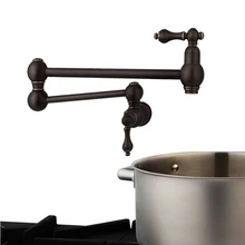 Solid Brass Pot Filler Tap Double Jointed Swinging Wall Mount Kitchen Pot Filler Faucet Multiple colors