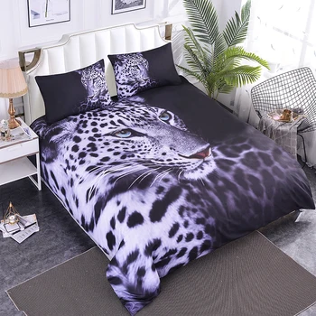 

ZEIMON New Leopard Printed Home Texiles Luxury Animals Black And White Pillowcase With Duvet Cover 2/3pcs For Home Decor