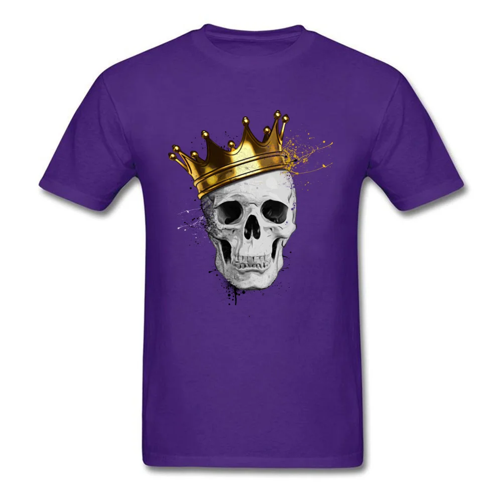 Men New Design Printed T Shirt O Neck Summer 100% Cotton T-shirts Casual Short Sleeve Royal Skull Tops & Tees Free Shipping Royal Skull purple