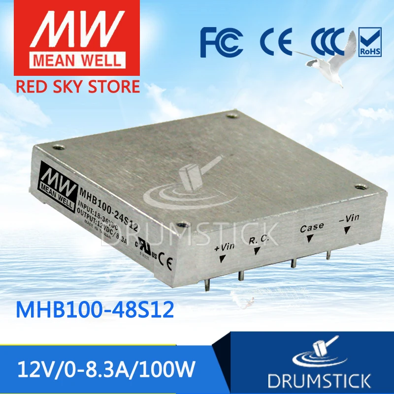 

MEAN WELL MHB100-48S12 12V 8.3A meanwell MHB100 12V 100W DC-DC Half-Brick Regulated Single Output Converter