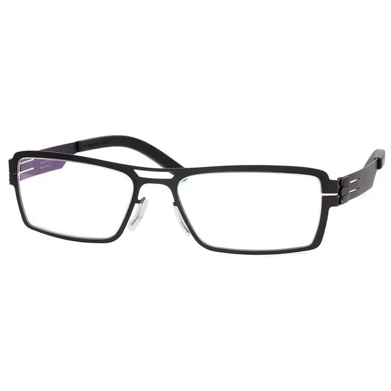 Новые оптические очки из титанового сплава, оправа для мужчин, сверхлегкие квадратные очки для близорукости по рецепту, очки без пайки, дизайнерские очки - Цвет оправы: Черный