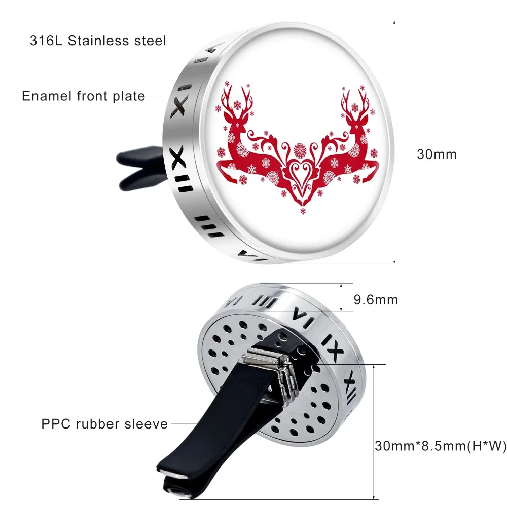 ZP-CDL009-02-1 Enamel Essential Oil Car Diffuser Locket