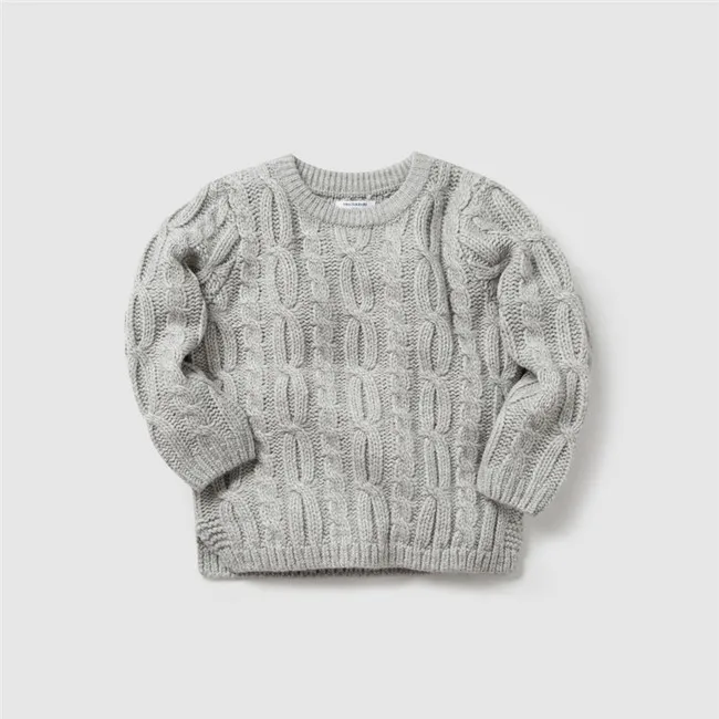 Mini Balabala/Детский свитер; Модный вязаный шерстяной свитер для маленьких мальчиков; детская зимняя вязаная одежда; одежда для От 2 до 7 лет - Цвет: Gray