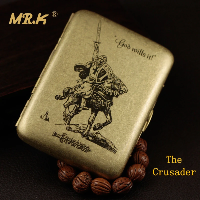 Mr を 18k ヴィンテージスタイル Mrk101 十字軍男性真鍮 20 タバコボックスシガレットケース喫煙アクセサリーギフトボックスの煙ボックス 20 Cigarette Cigarette Case Vintagebrass Cigarette Case Aliexpress