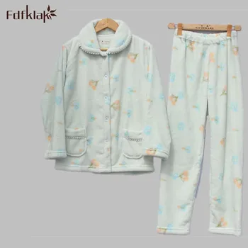 

2016 New Winter Pajamas Flannel Pijama Warm Pyjamas Women Set Of Women's Clothing Pijamas Mujer Sleepwear Tracksuit E0258