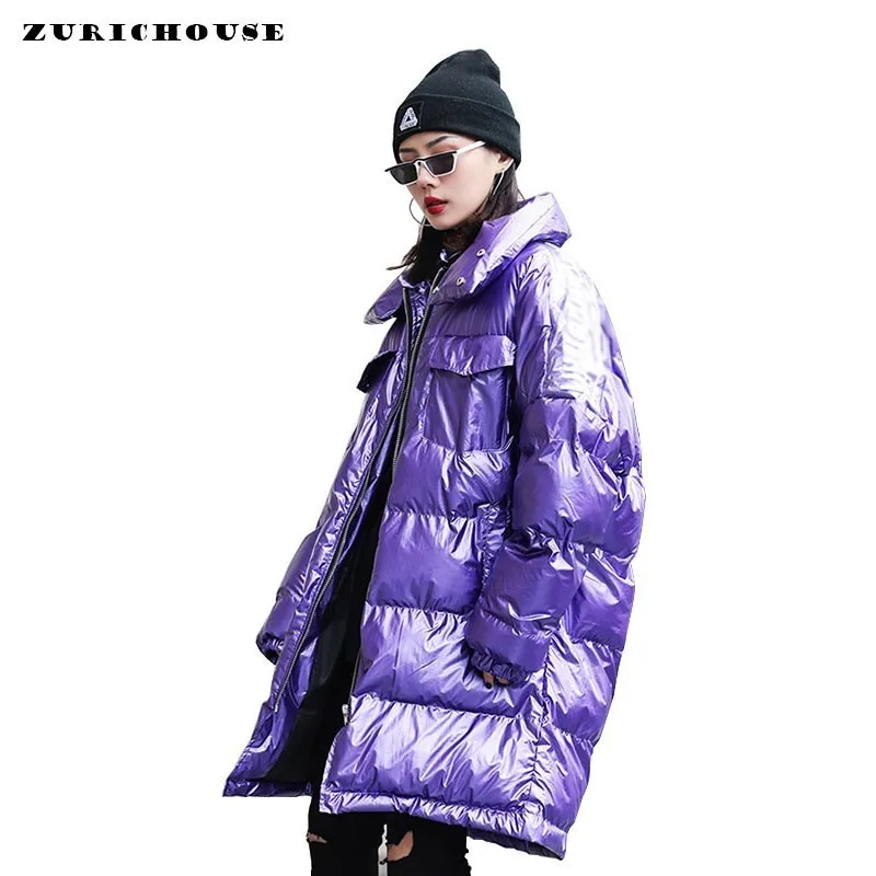 

ZURICHOUSE 2019 Winter Jacket Women Plus Size Loose Down Padded Parka Female Fashion Stand Collar Thick Warm Puffer Coats